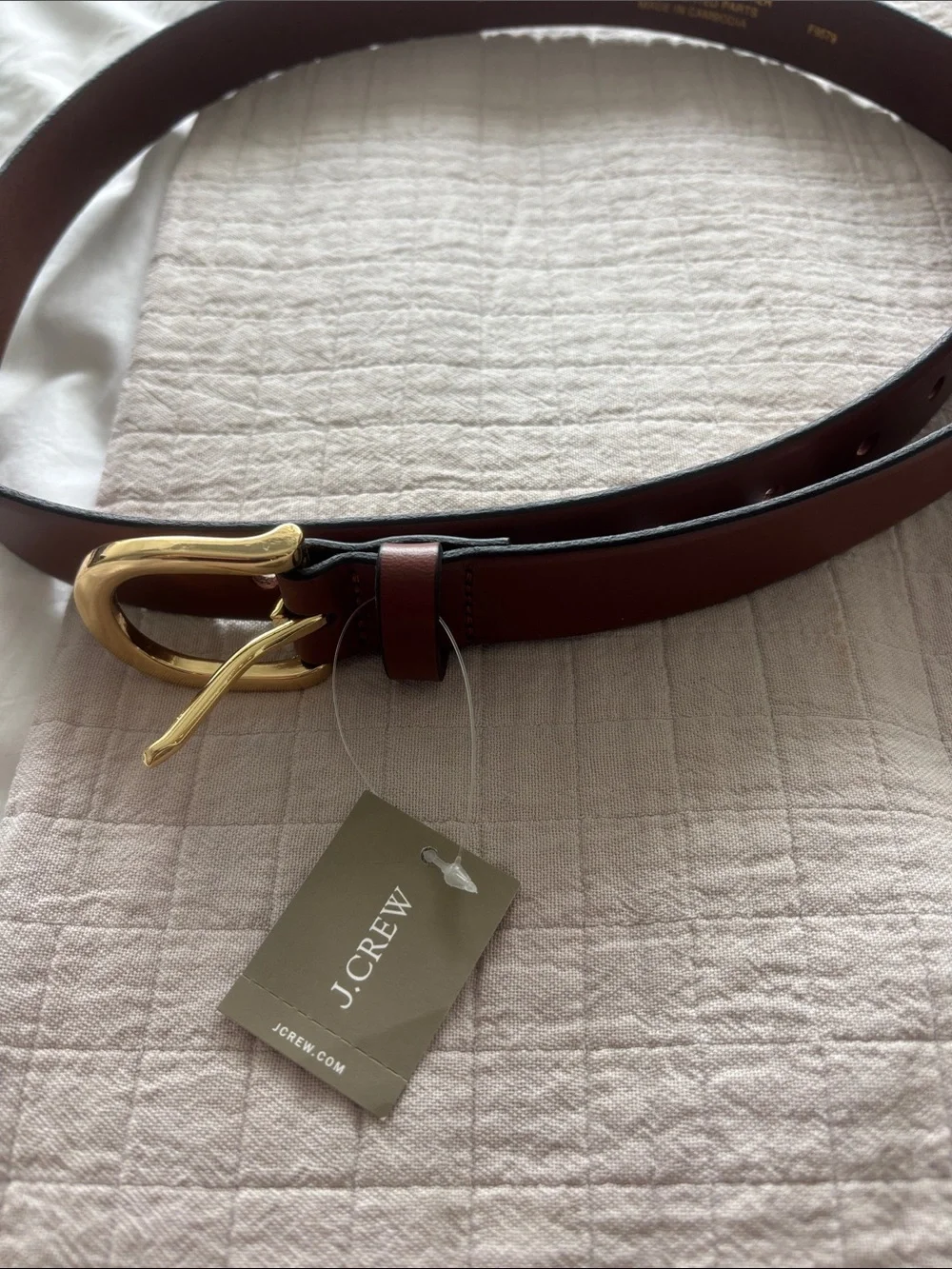 NWT J. Crew Classic Belt in Italian Leather in Nutmeg Size M - Picture 3 of 6